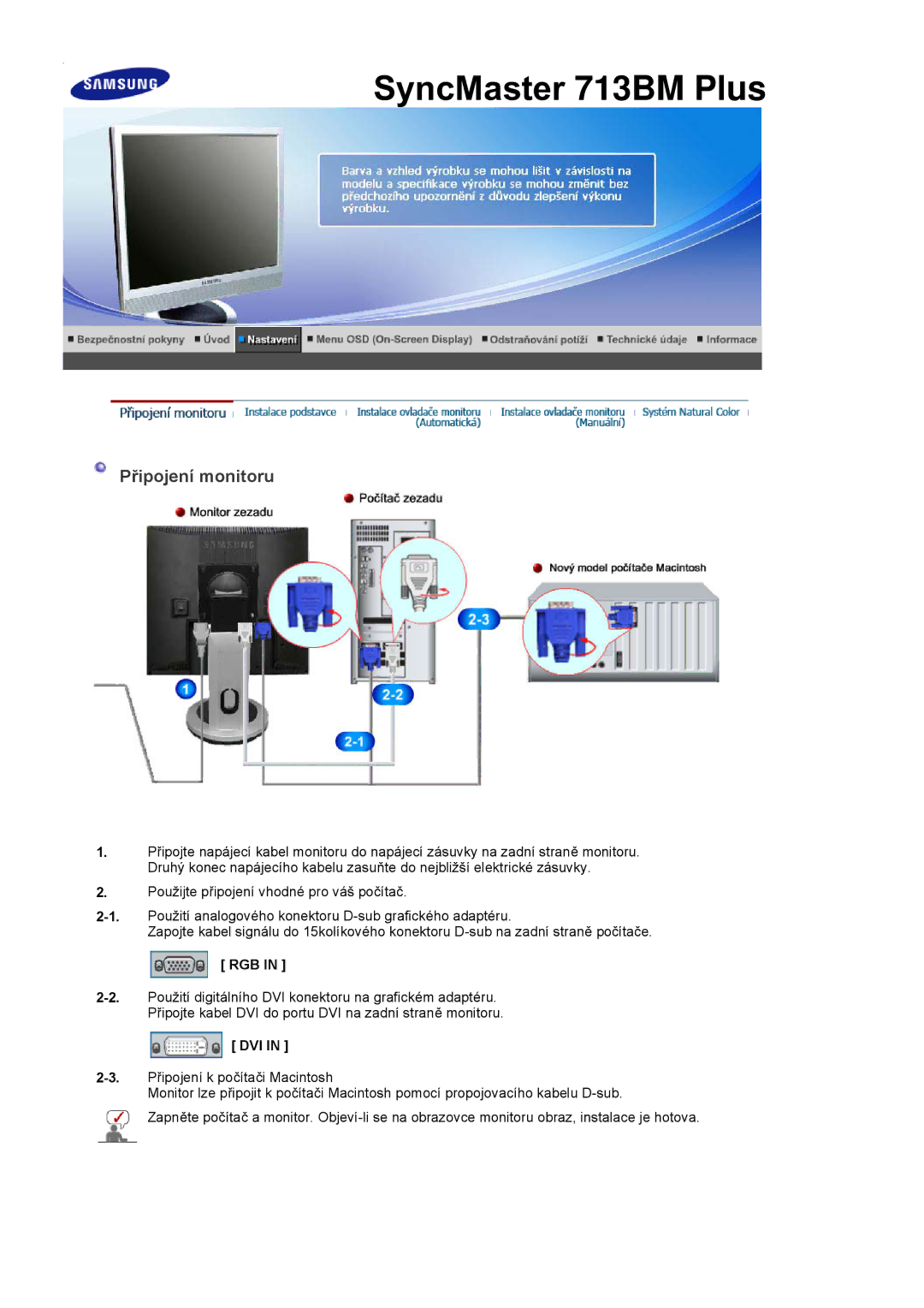 Samsung LS17PLMSSB/EDC, LS19PLMTSQ/EDC manual SyncMaster 713BM Plus 