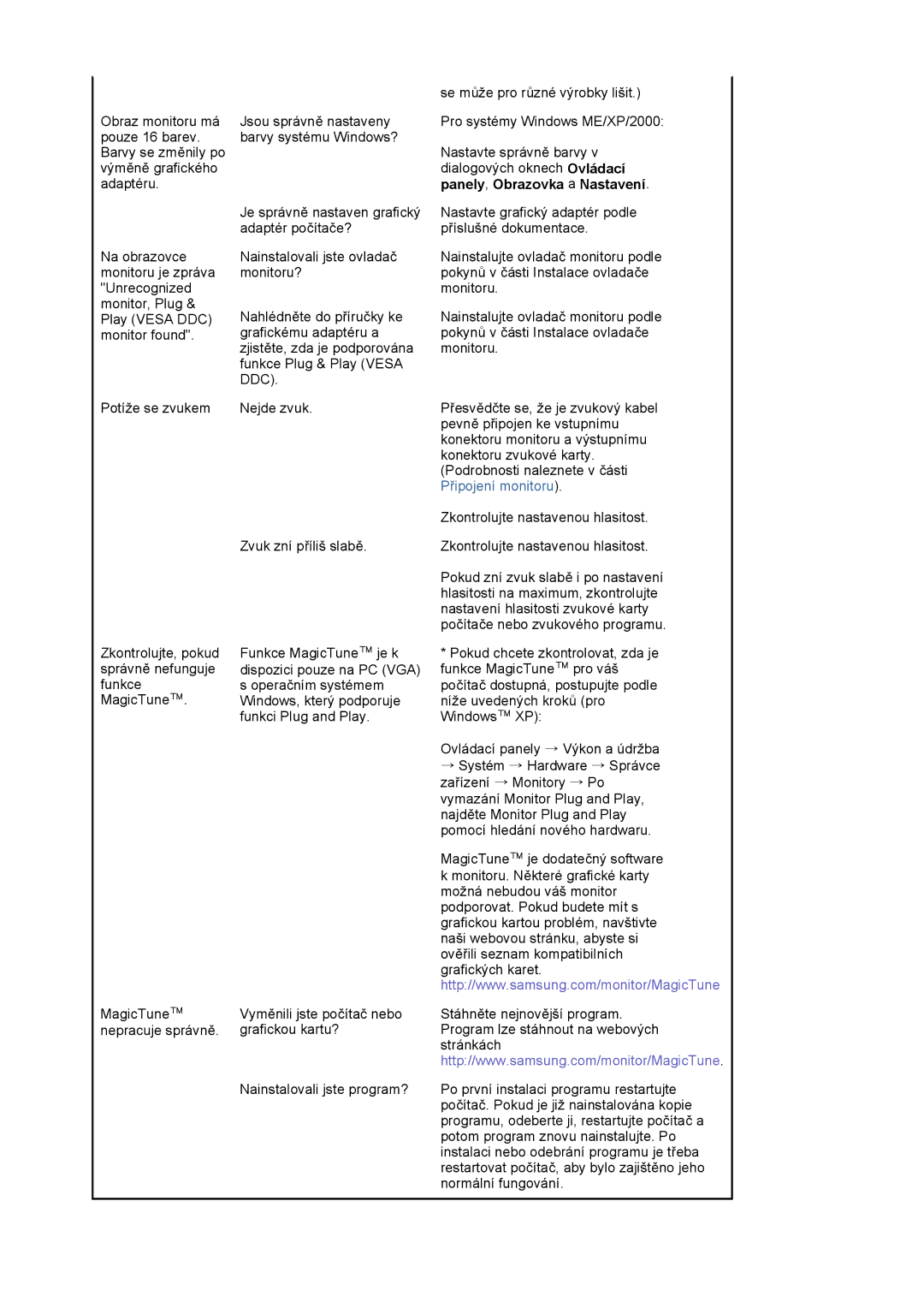 Samsung LS17PLMSSB/EDC, LS19PLMTSQ/EDC manual Je správně nastaven grafický 