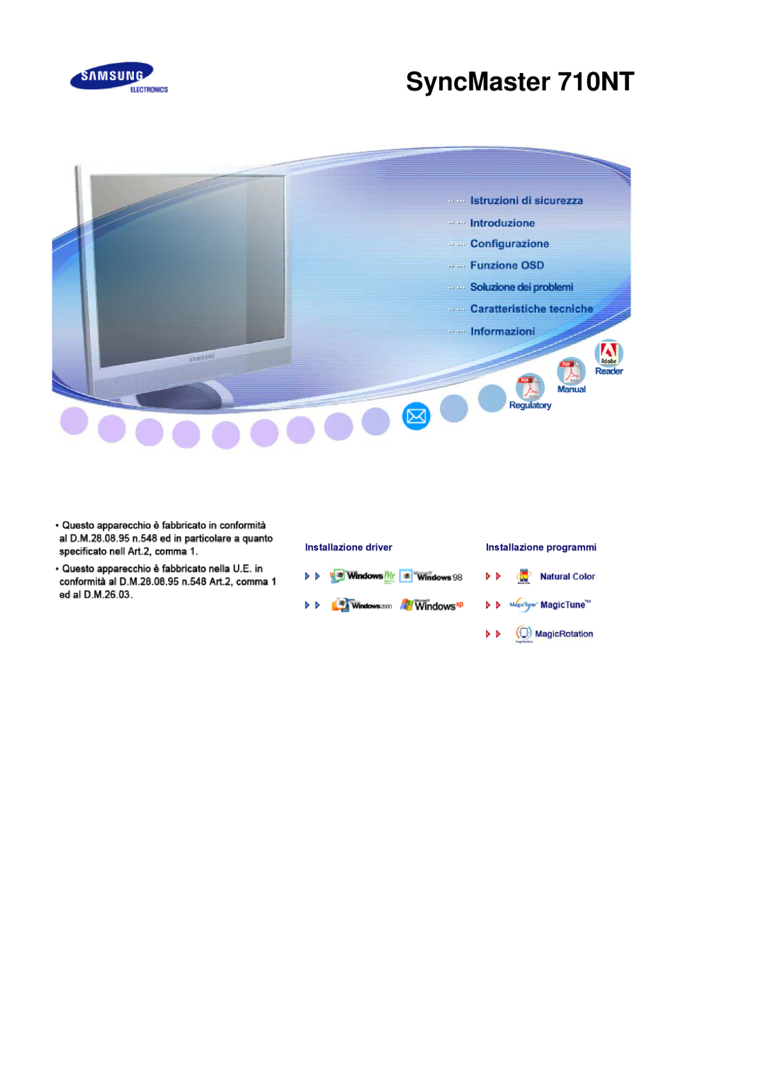 Samsung LS17SMTTS/EDC manual SyncMaster 710NT 