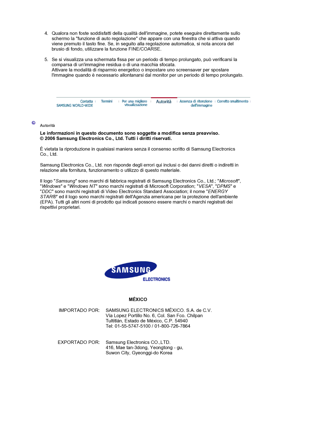 Samsung LS17SMTTS/EDC manual México 