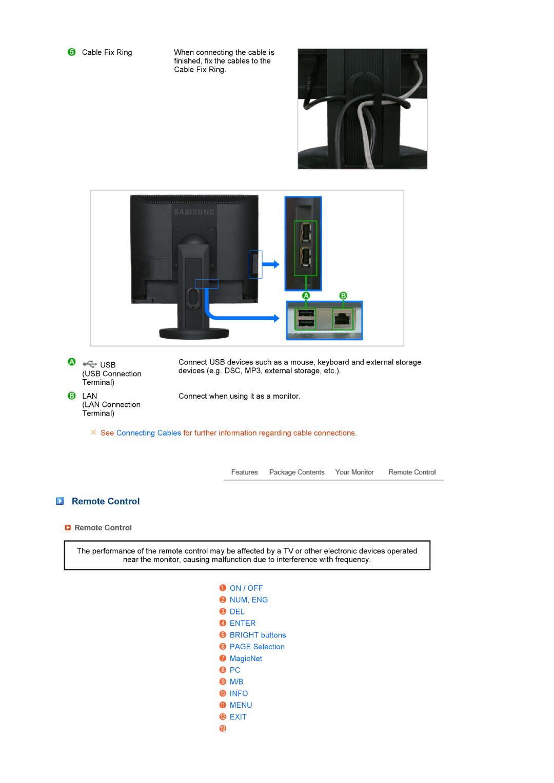 Samsung LS17SRTTSN/EDC manual Remote Control 