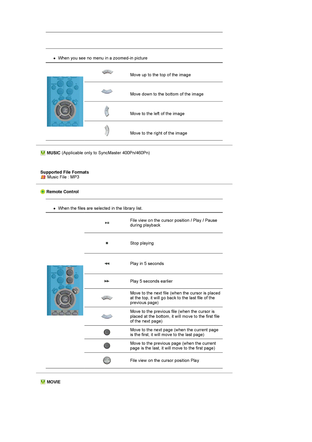 Samsung LS17SRTTSN/EDC manual Movie 