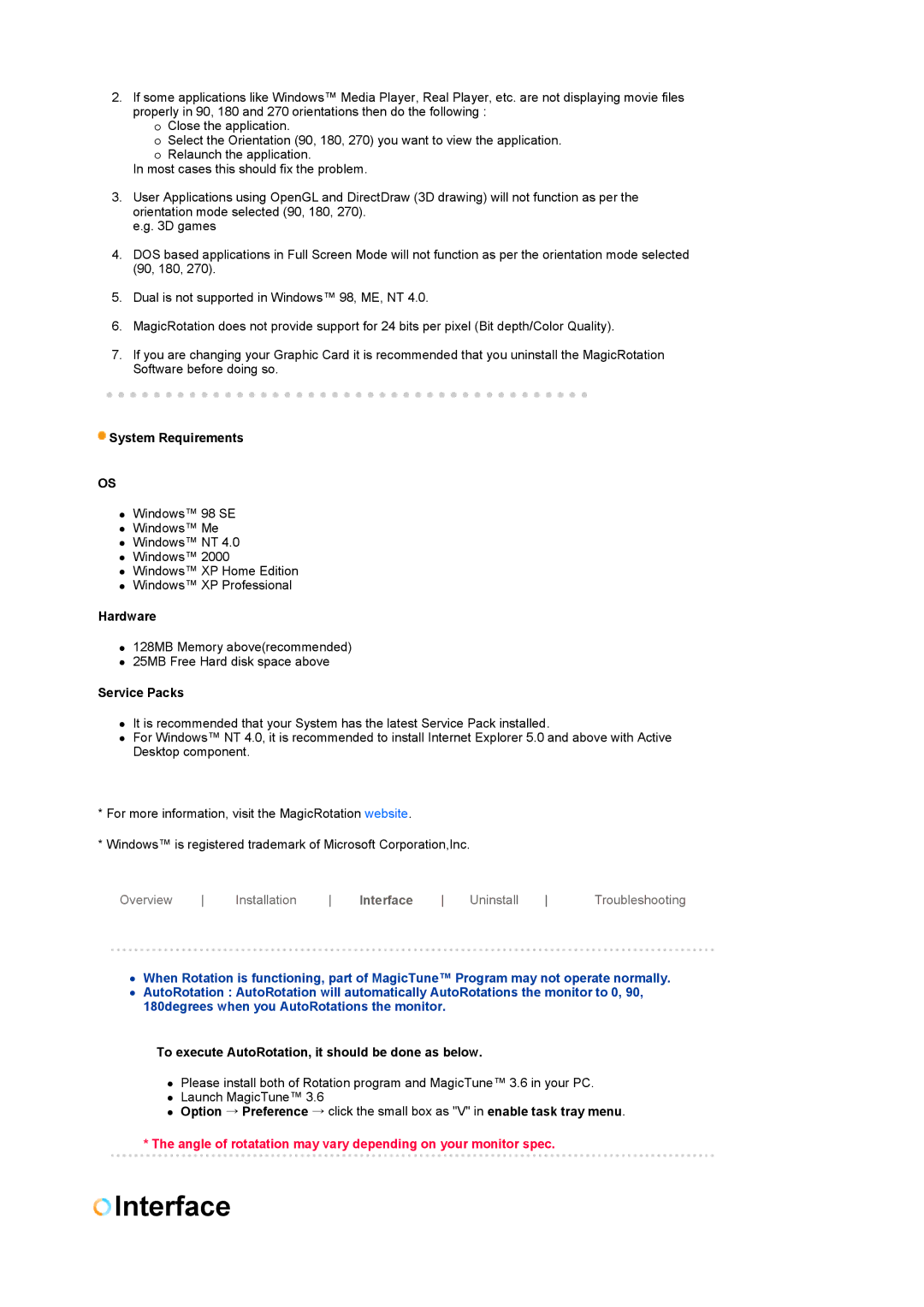 Samsung LS17SRTTSN/EDC manual Service Packs, To execute AutoRotation, it should be done as below 