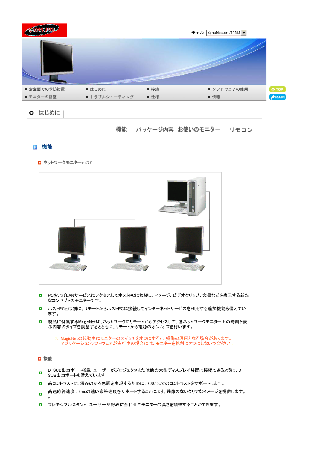 Samsung LS17SRTTSN/XSJ manual ネットワークモニターとは? 