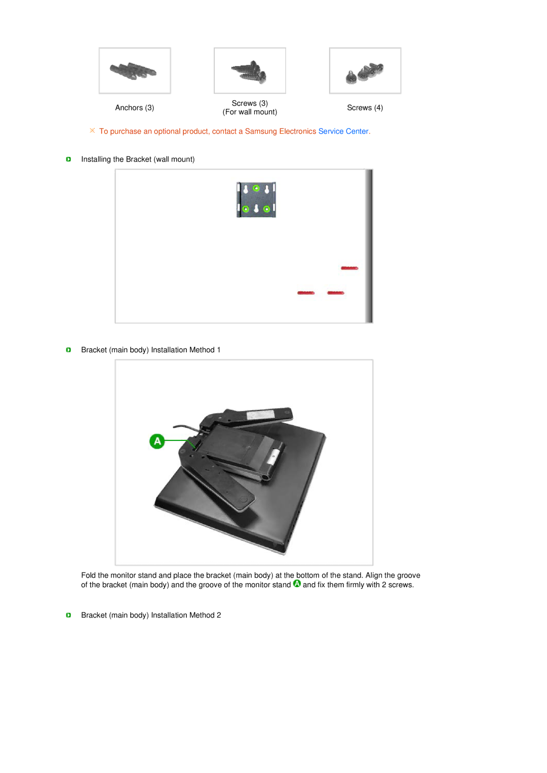 Samsung LS17TBTQS/SAI, LS17TBTQS/EDC, LS17TBTQSZ/EDC manual Anchors 