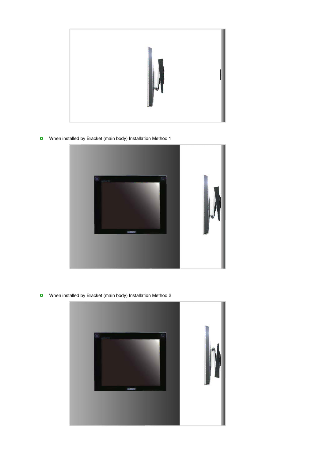 Samsung LS17TBTQSZ/EDC, LS17TBTQS/EDC, LS17TBTQS/SAI manual When installed by Bracket main body Installation Method 