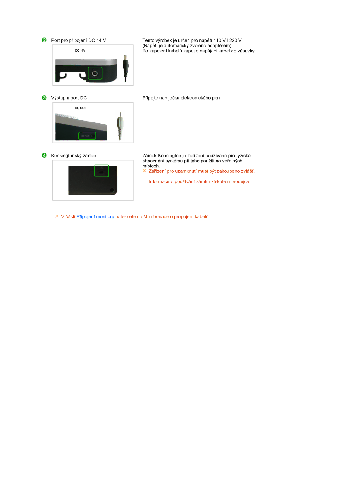 Samsung LS17TBTQS/EDC manual Zařízení pro uzamknutí musí být zakoupeno zvlášť 