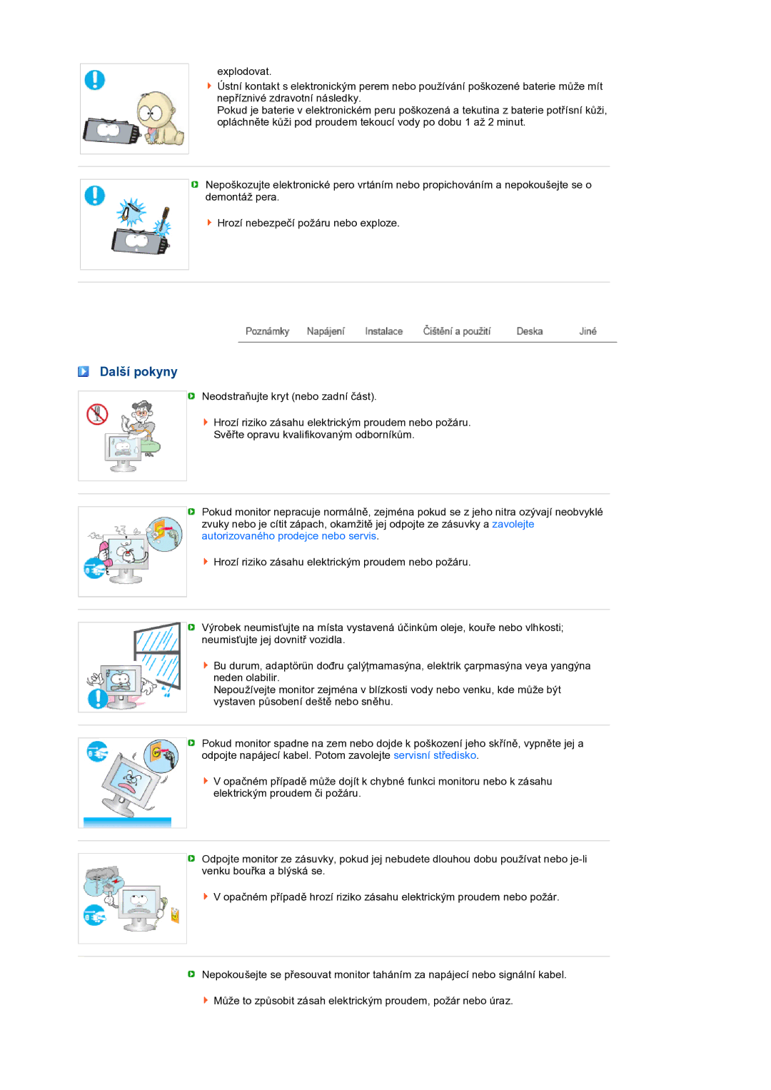 Samsung LS17TBTQS/EDC manual Další pokyny 