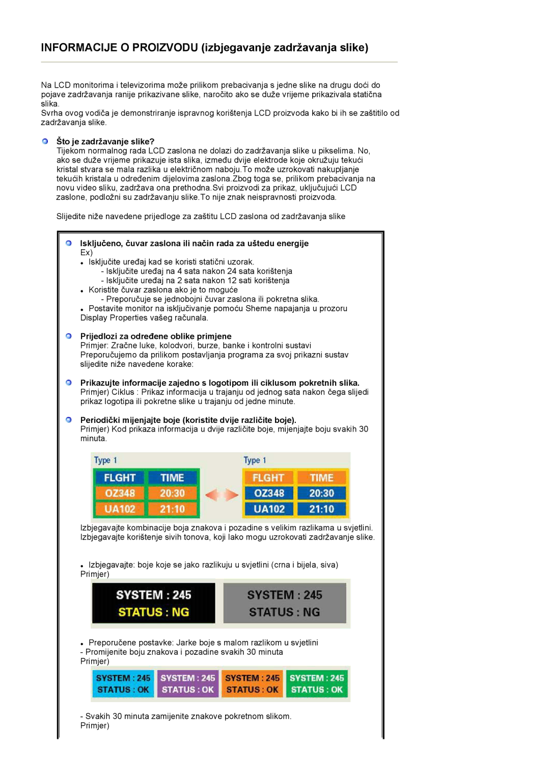 Samsung LS17TBTQS/EDC manual Informacije O Proizvodu izbjegavanje zadržavanja slike, Što je zadržavanje slike? 