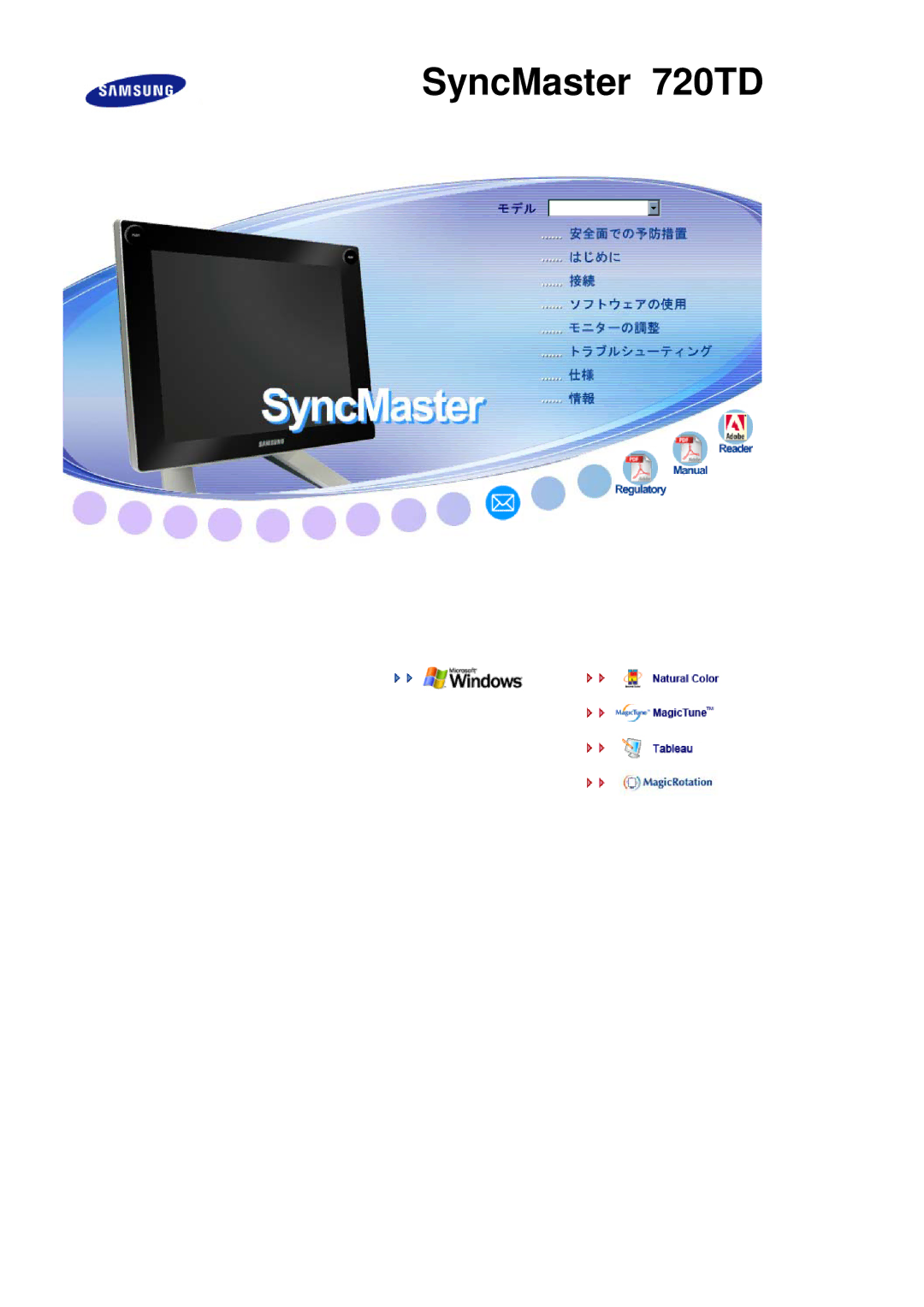 Samsung LS17TBTQS/XSJ manual SyncMaster 720TD 