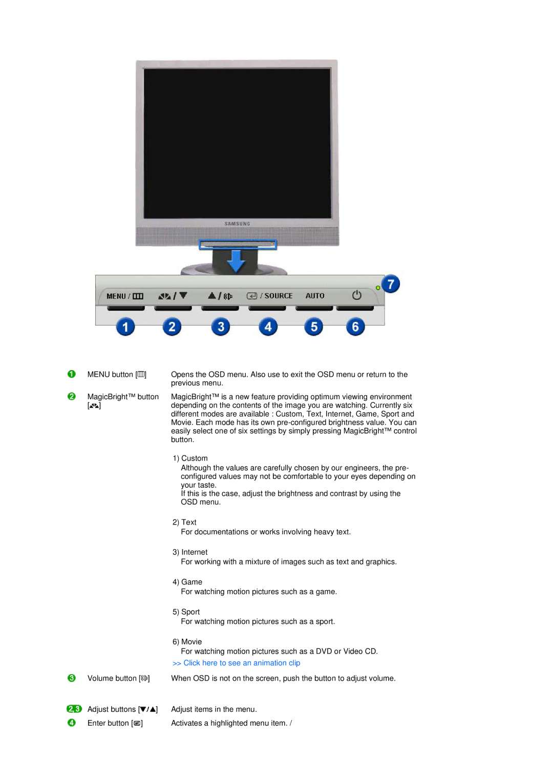 Samsung LS17TRTLSY/EDC, LS17TRTLS/EDC manual Click here to see an animation clip 