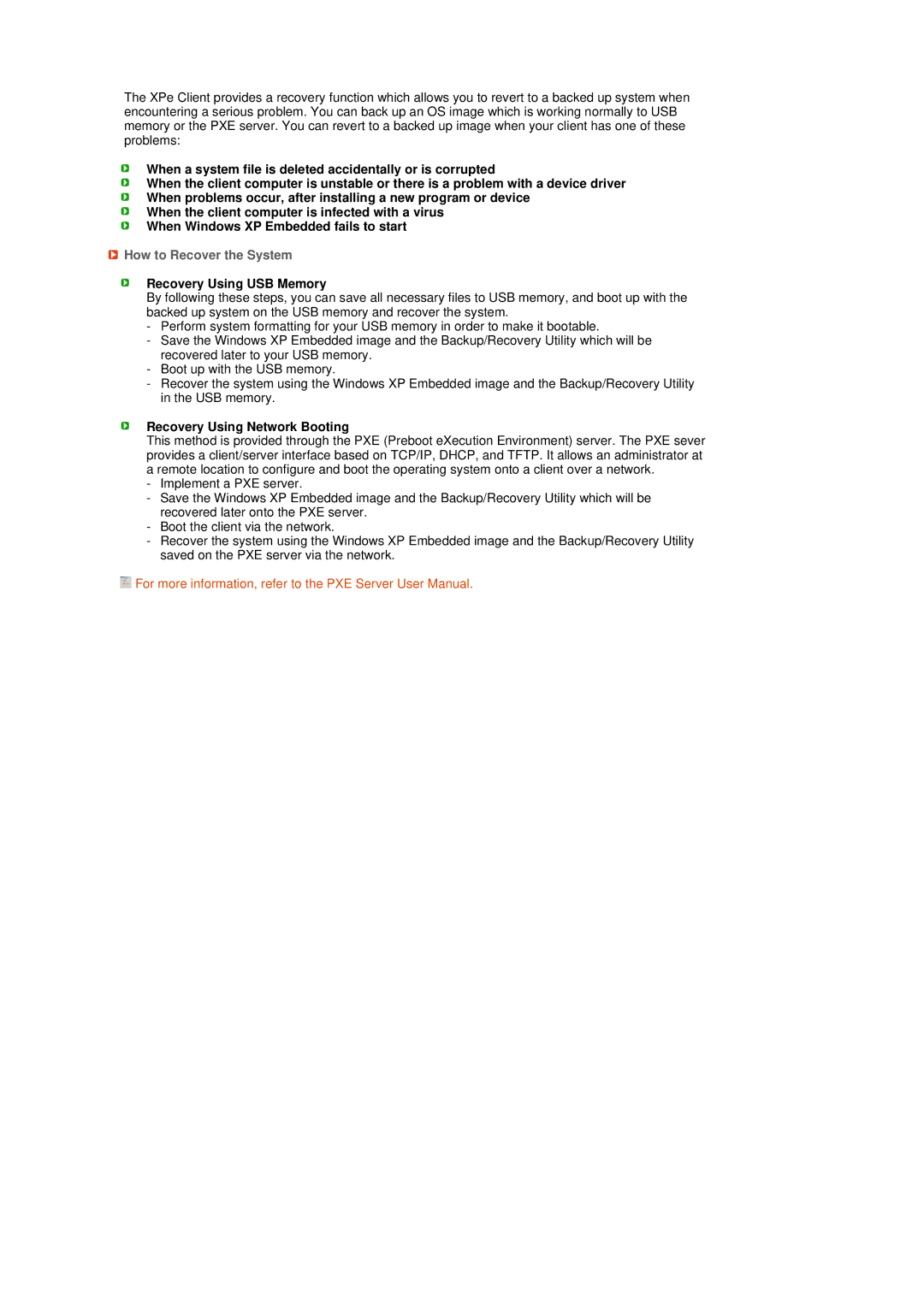 Samsung LS17TRTLSY/EDC, LS17TRTLS/EDC How to Recover the System, Recovery Using USB Memory, Recovery Using Network Booting 