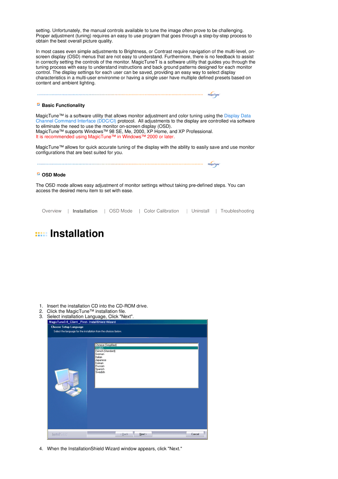 Samsung LS17TRTLS/EDC, LS17TRTLSY/EDC manual Basic Functionality, OSD Mode 