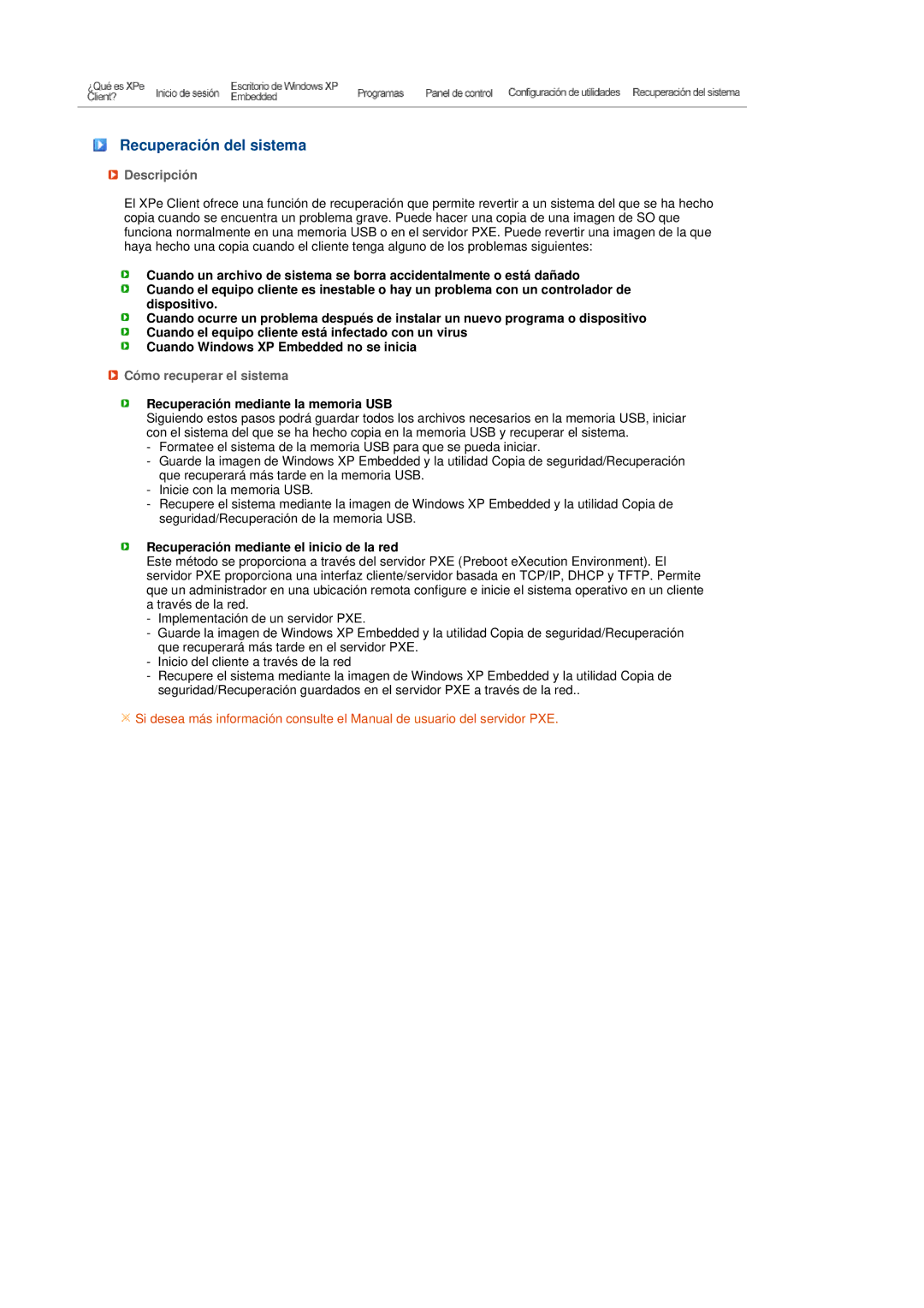 Samsung LS17TRTLS/EDC manual Recuperación del sistema, Descripción, Cómo recuperar el sistema 