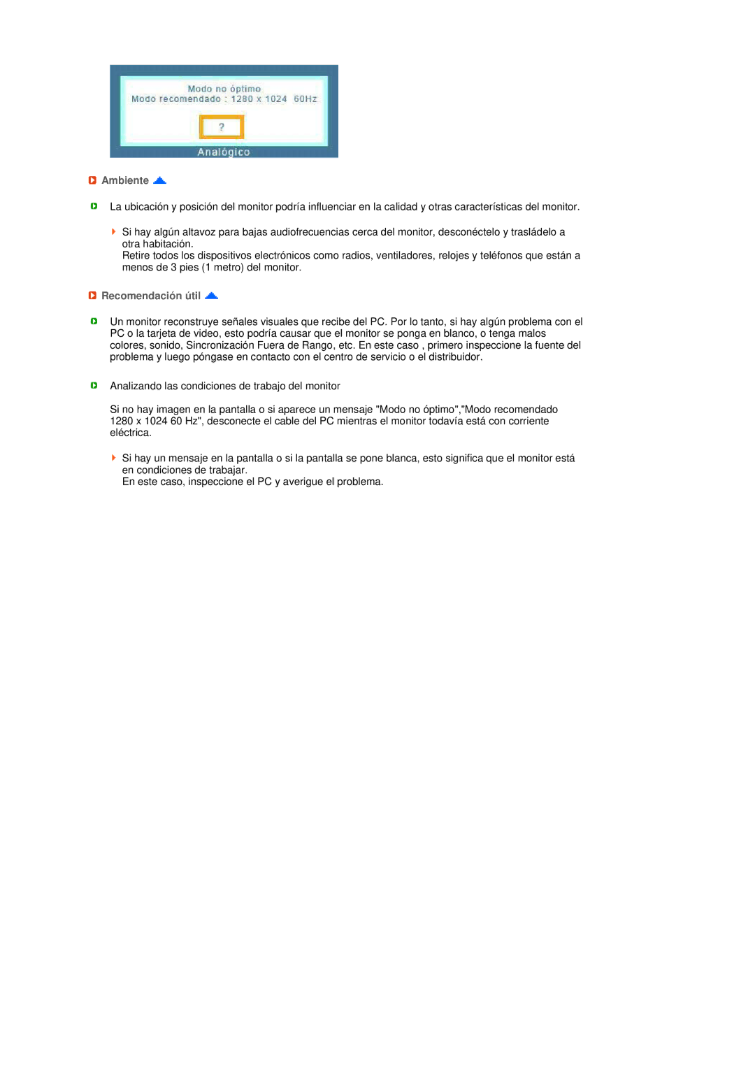 Samsung LS17TRTLS/EDC manual Ambiente, Recomendación útil 