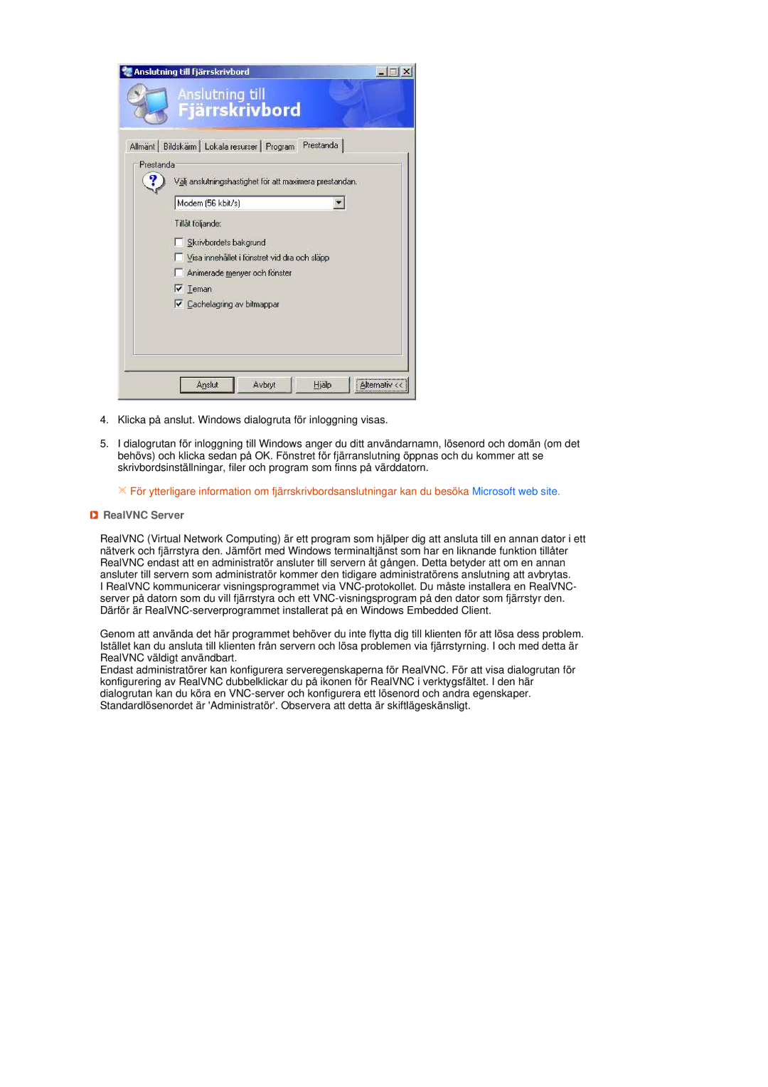 Samsung LS17TRTLS/EDC manual RealVNC Server 