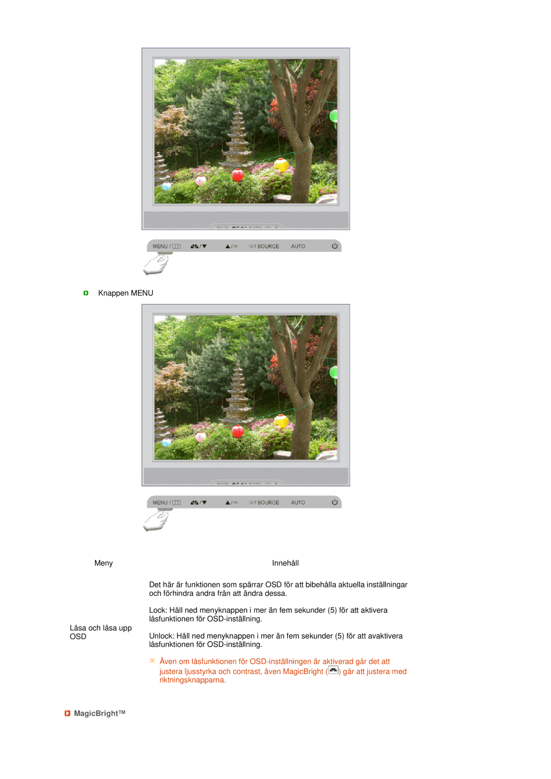 Samsung LS17TRTLS/EDC manual Osd, MagicBright 