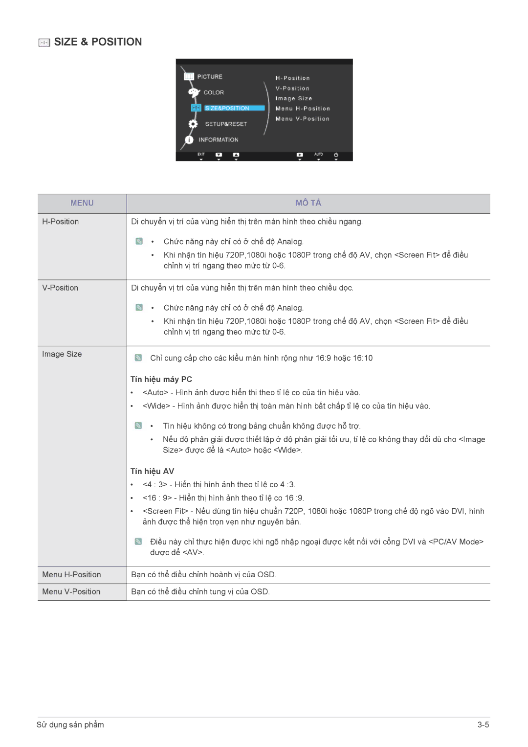 Samsung LS19A200NW/EN manual Tín hiệu máy PC, Tín hiệu AV 