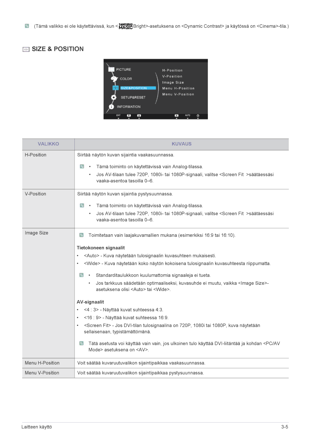 Samsung LS22A200BST/EN, LS19A200NWT/EN manual Tietokoneen signaalit, AV-signaalit 