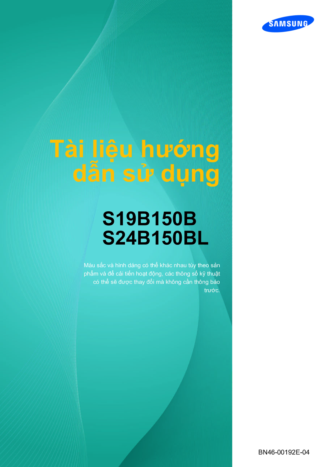 Samsung LS19B150BSMXV manual Tài liệu hướng dẫn sử dụng 