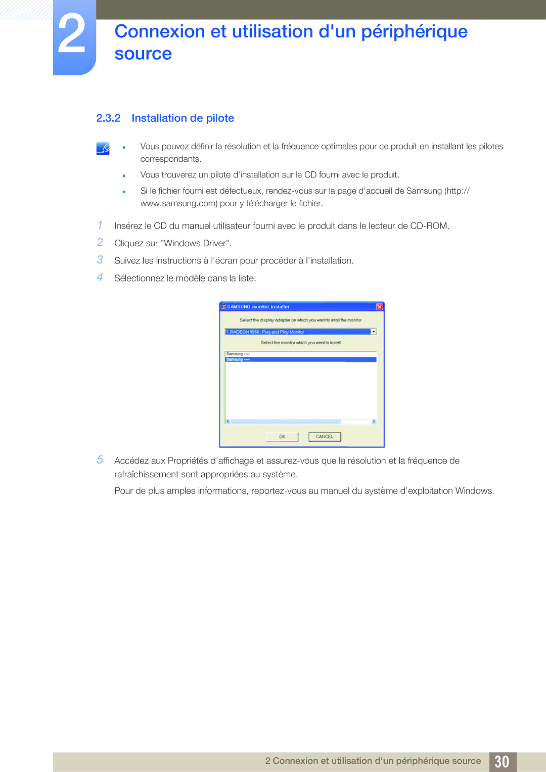 Samsung LS19B220NW/EN, LS22B220BW/EN manual Installation de pilote 