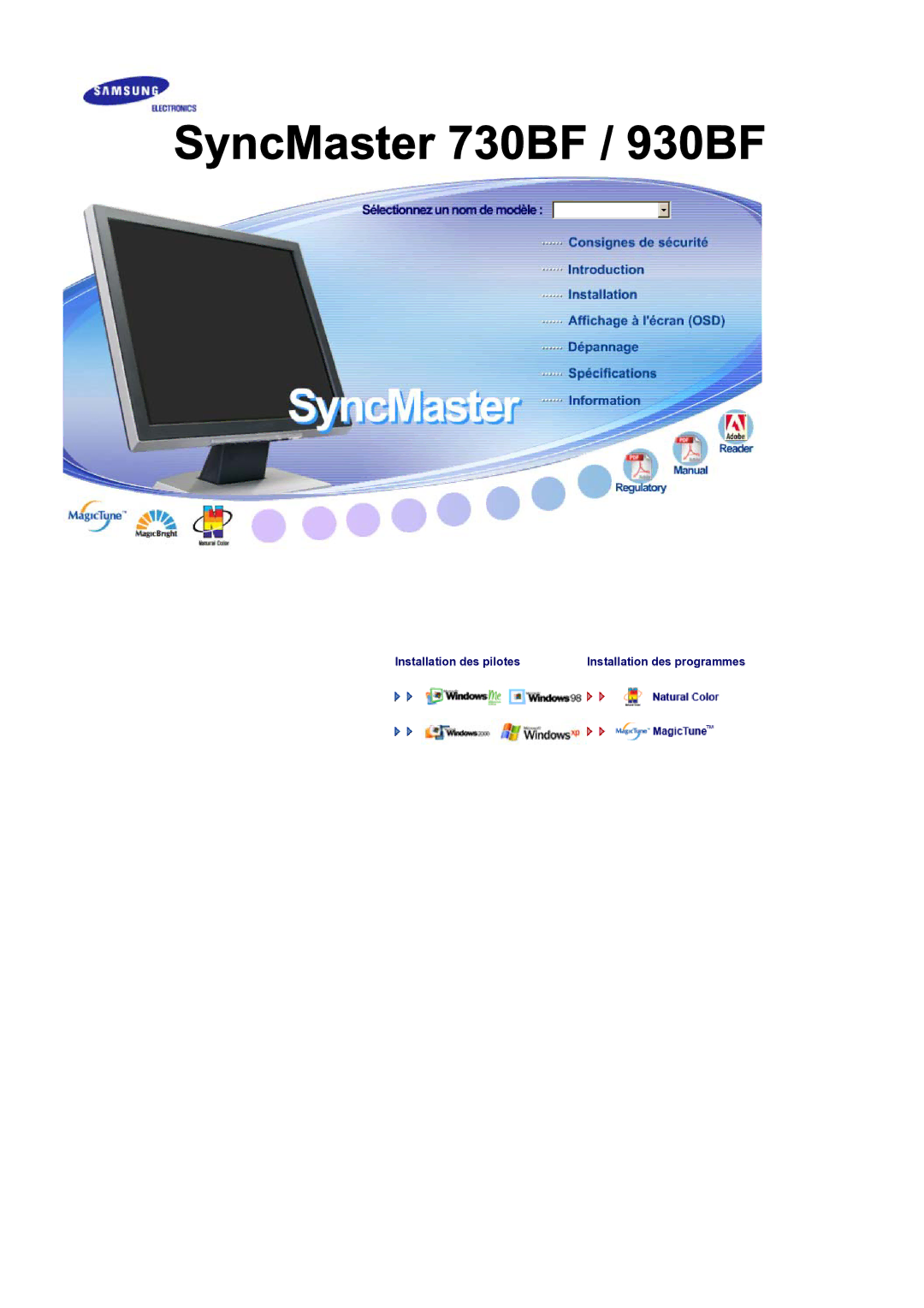 Samsung LS19BIDKSV/EDC manual SyncMaster 730BF / 930BF 