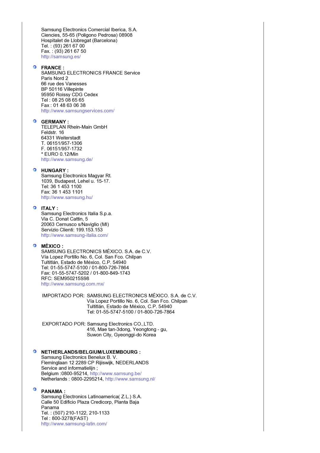 Samsung LS19BIDKSV/EDC manual Germany 