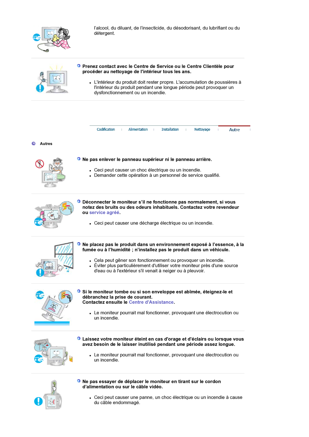 Samsung LS19BIDKSV/EDC manual Ne pas enlever le panneau supérieur ni le panneau arrière 