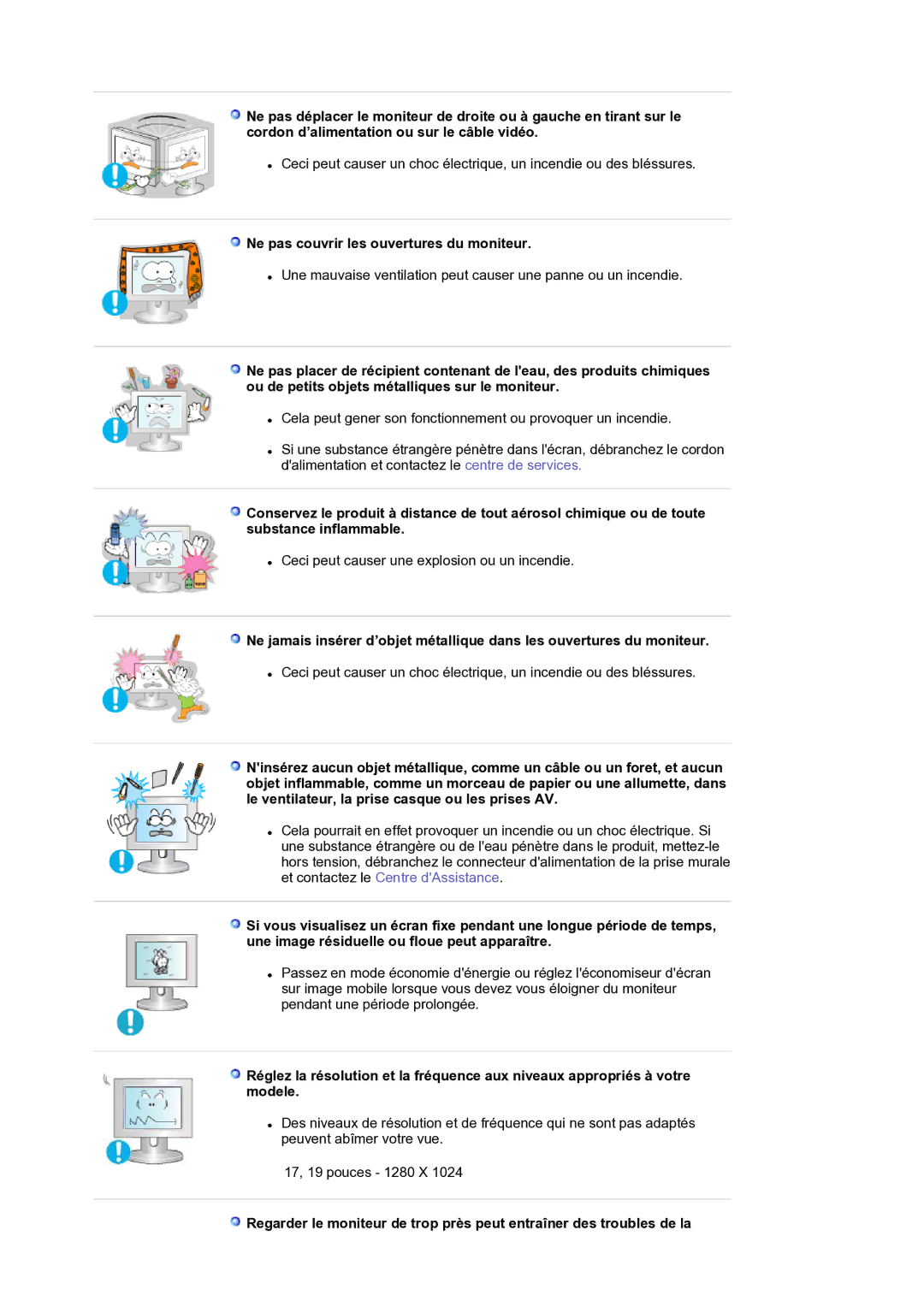 Samsung LS19BIDKSV/EDC manual Ne pas couvrir les ouvertures du moniteur 