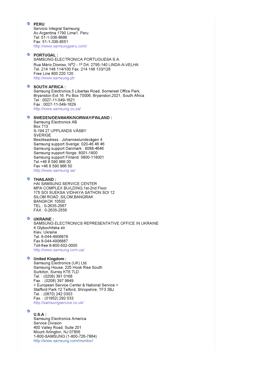 Samsung LS17BIDKSV/VNT, LS19BIDKSV/VNT manual Portugal, United Kingdom 