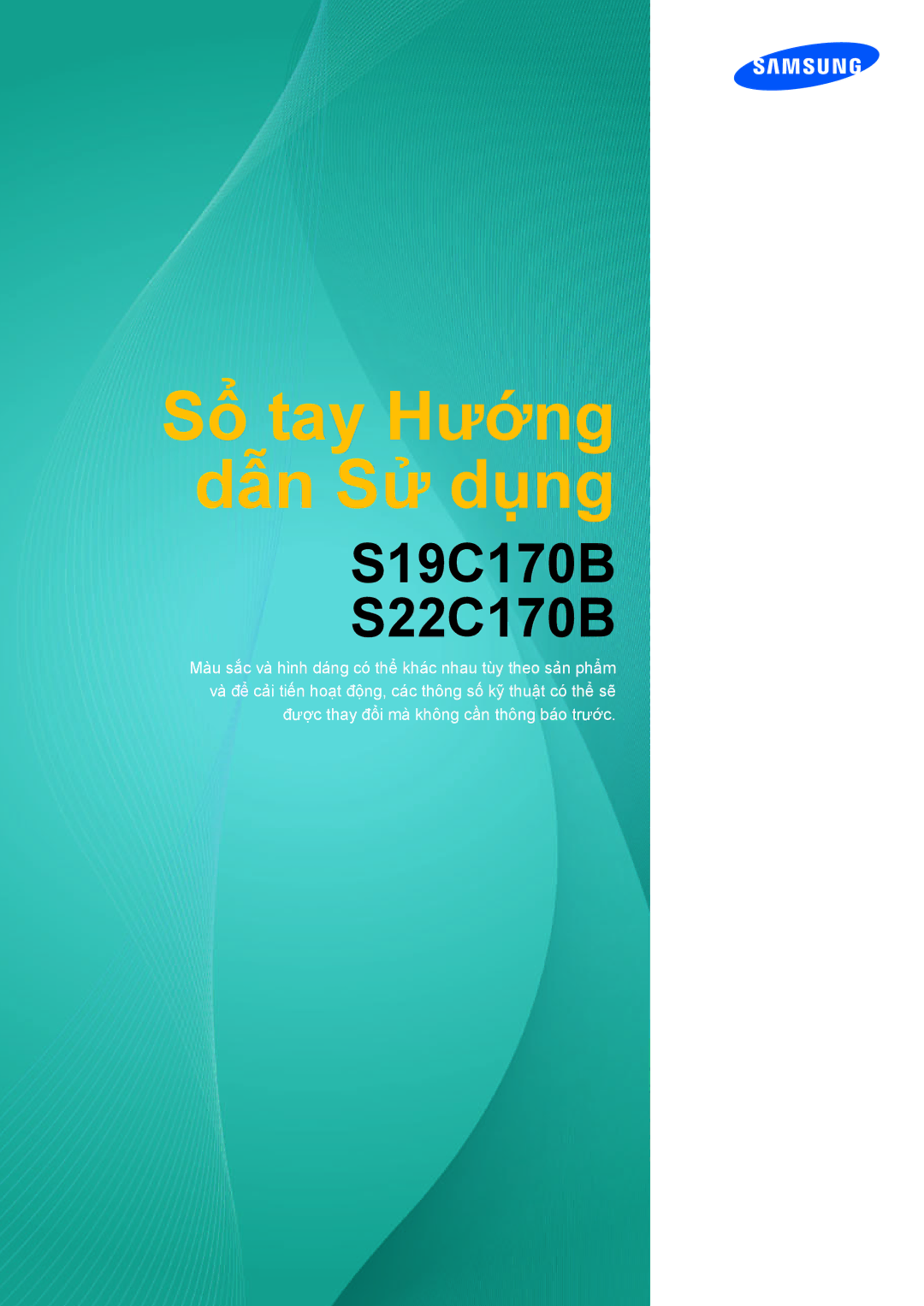 Samsung LS19C170BSQMXV, LS19C170BSMXV manual Sổ tay Hướng dẫn Sử dụng 