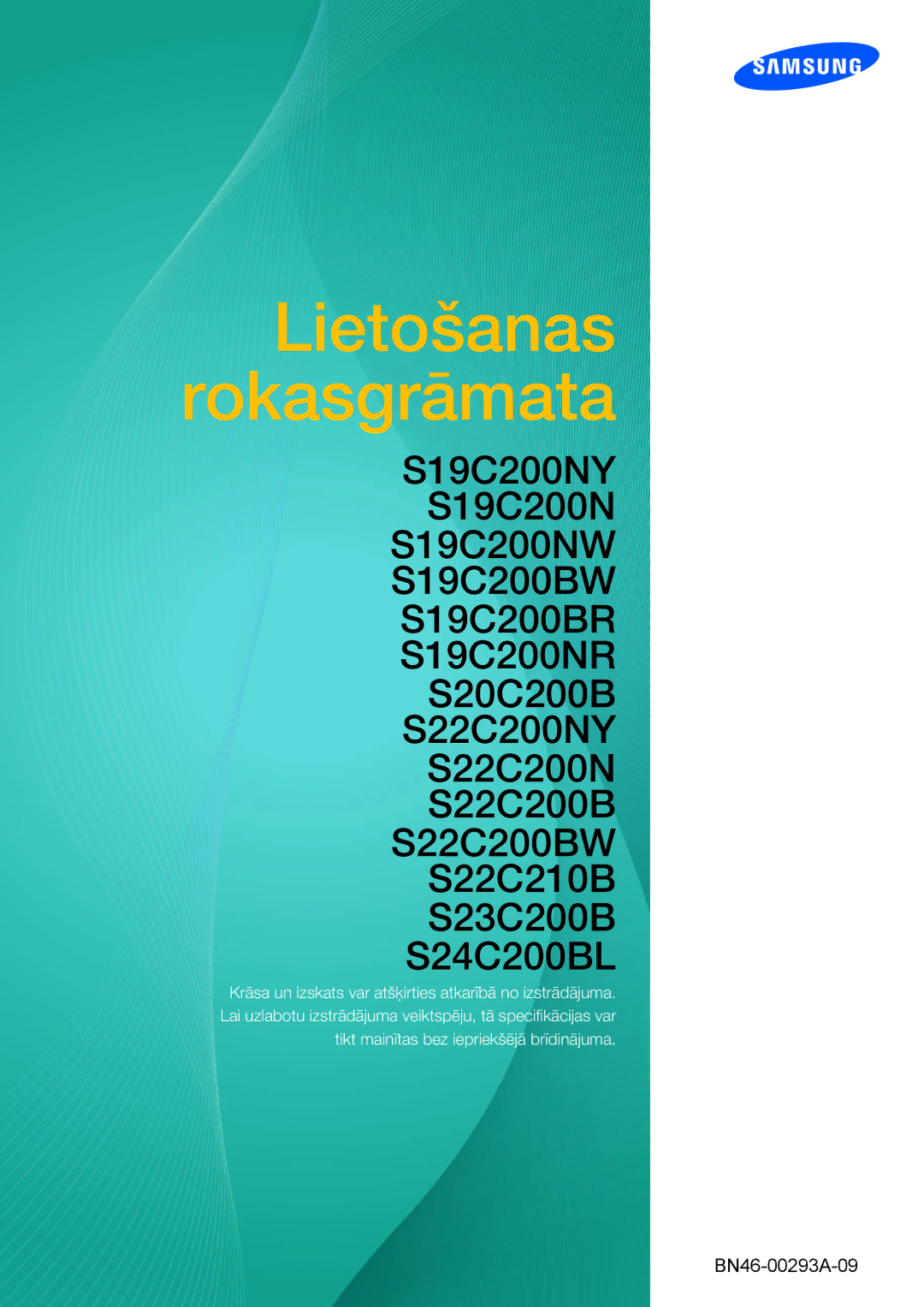 Samsung LS19C20KNY/EN, LS19C20KNS/EN, LS22C20KNY/EN, LS19C20KNW/EN, LS24C20KBL/EN manual Lietošanas Rokasgrāmata 