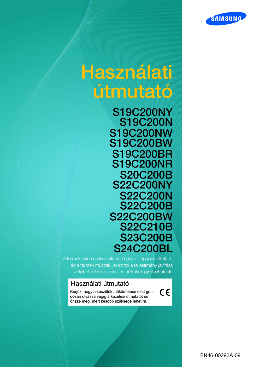 Samsung LS22C20KBSV/XJ, LS22C20KBSZ/EN, LS19C20KBRV/XJ, LS23C20KBSV/XJ, LS19C20KNS/EN, LS19C20KNY/EN manual BN46-00293A-09 