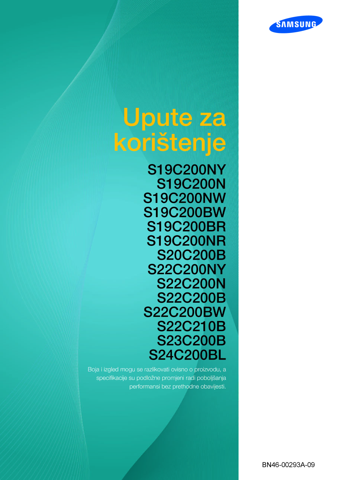 Samsung LS19C20KNY/EN, LS19C20KNS/EN, LS22C20KNY/EN, LS19C20KNW/EN, LS24C20KBL/EN, LS23C20KBS/EN manual Upute za korištenje 