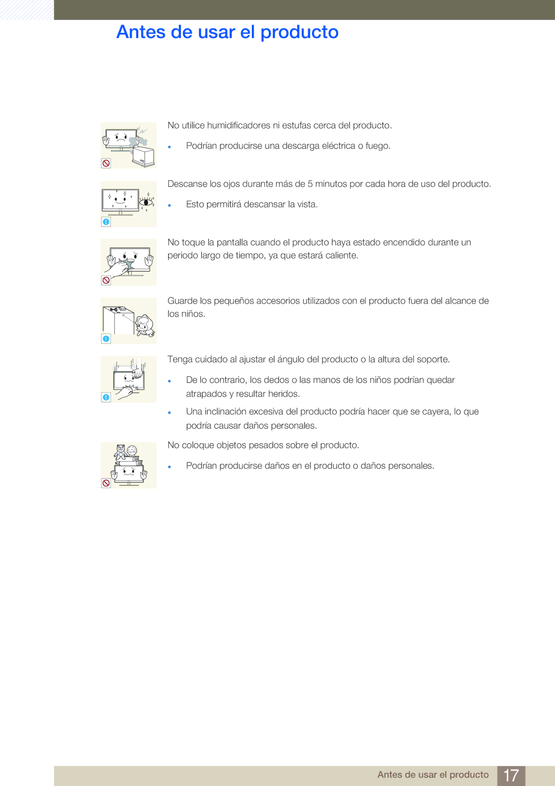 Samsung LS19C20KNW/EN, LS19C20KNY/EN, LS22C20KNY/EN, LS24C20KBL/EN, LS22C20KBS/EN manual Antes de usar el producto 