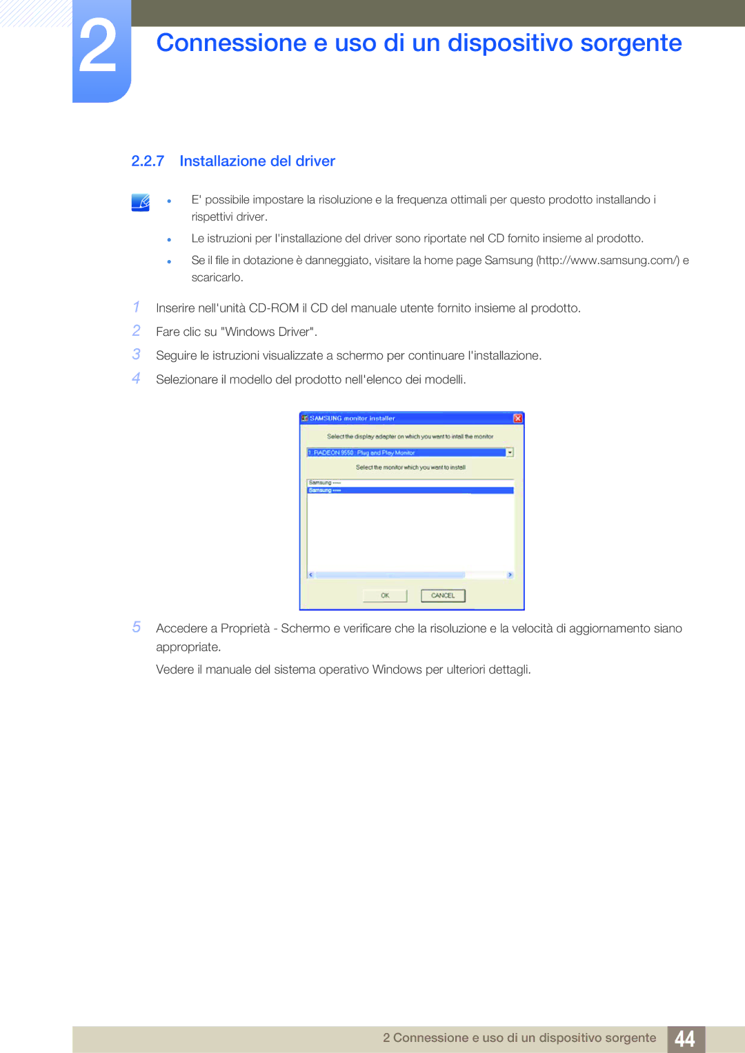 Samsung LS19C300BS/EN, LS22C300BS/EN, LS22C300HS/EN, LS24B300HL/EN manual Installazione del driver 