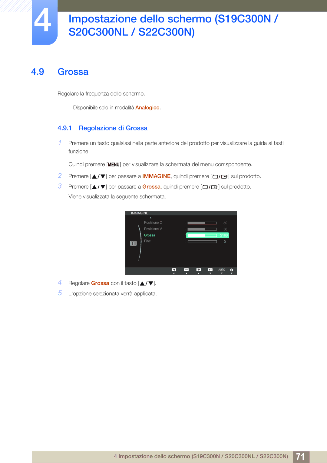 Samsung LS24B300HL/EN, LS19C300BS/EN, LS22C300BS/EN, LS22C300HS/EN manual Grossa 