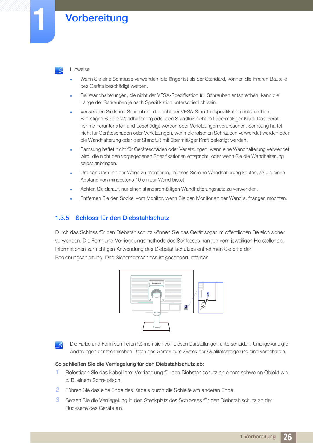 Samsung LS22C45XMWV/EN, LS19C45KMRV/EN, LS22C45KMSV/EN, LS19C45KMWV/EN, LS22C45KMS/EN manual Schloss für den Diebstahlschutz 