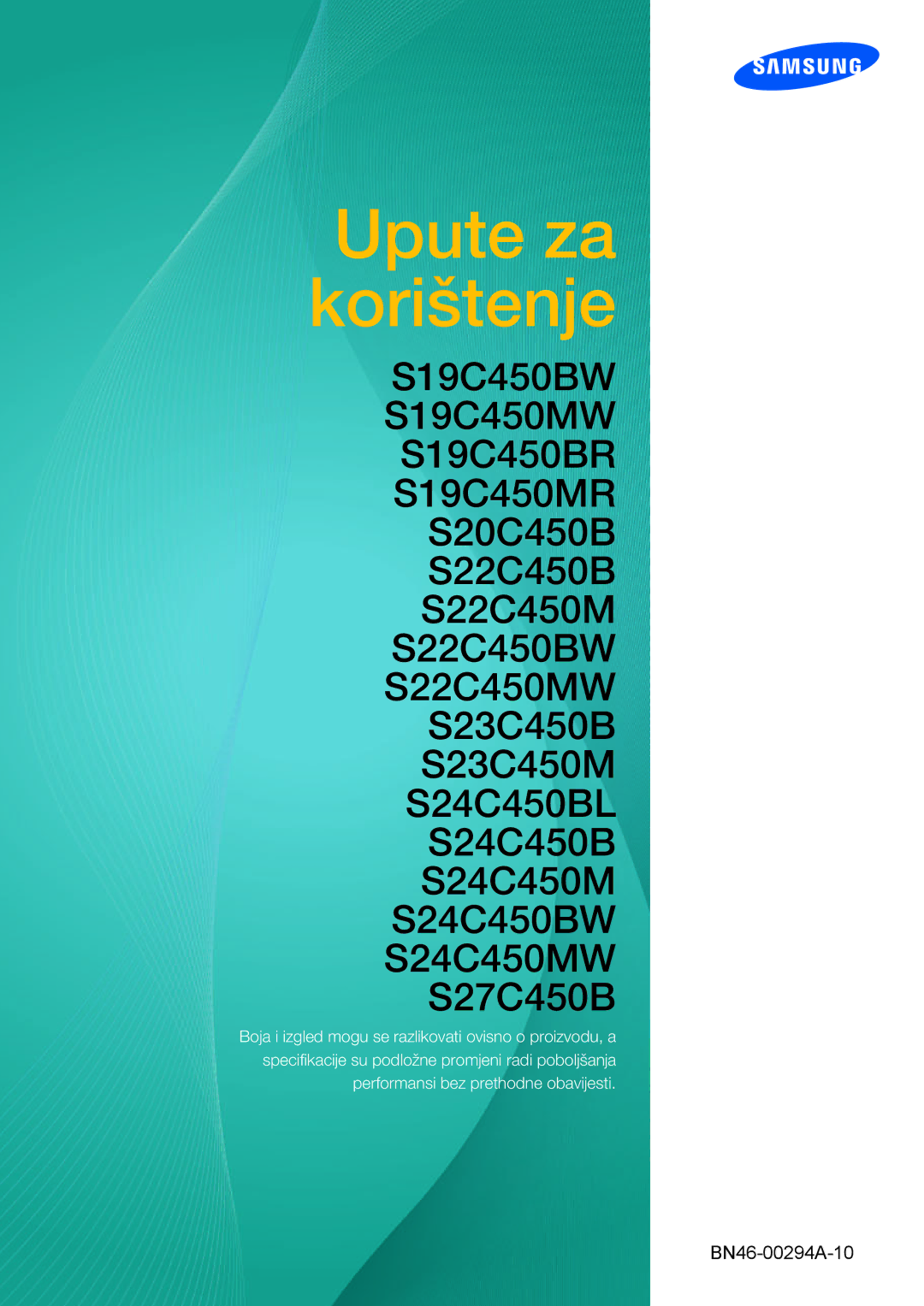 Samsung LS22C45KMS/EN, LS22C45KMSV/EN, LS23C45KMS/EN, LS22C45KBSV/EN, LS22C45KMWV/EN manual Uživatelská Příručka 