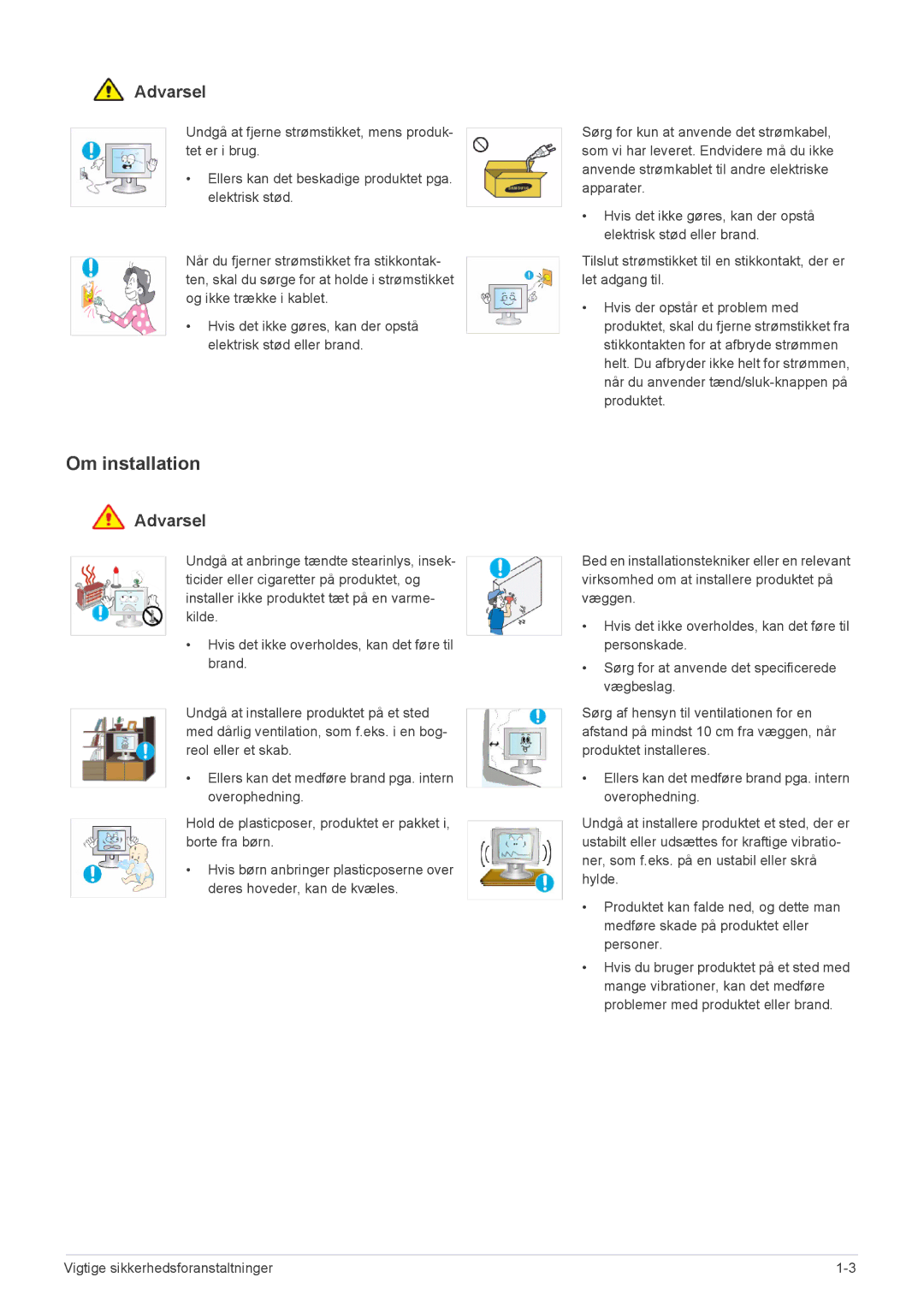 Samsung LS19CLASBUEN, LS19CBRMS/EN, LS22CLZSB/EN, LS19CBBMS/EN, LS22CBRMSV/EN, LS19CLASSUEN, LS22CBKMSV/EN manual Om installation 