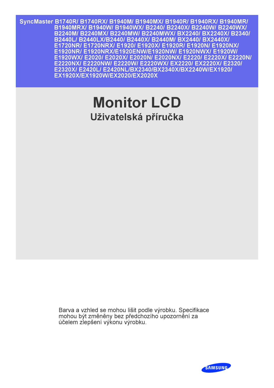 Samsung LS24CBUABV/EN, LS19CBRMS/EN, LS23CLZSB/EN, LS22CLZSB/EN, LS22CBRMSV/EN, LS22CBUABV/EN, LS20CLYSB/EN manual Monitor LCD 