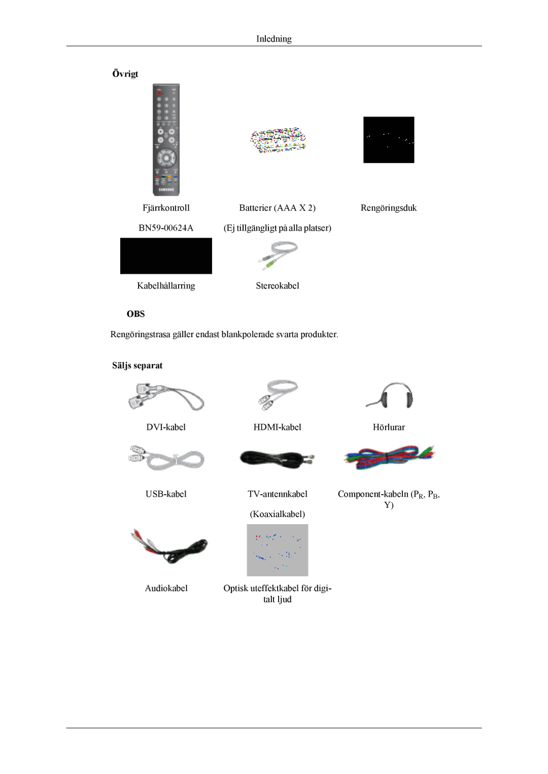 Samsung LS19CFVKF/XE, LS19CFEKF/EN manual Övrigt, Säljs separat 