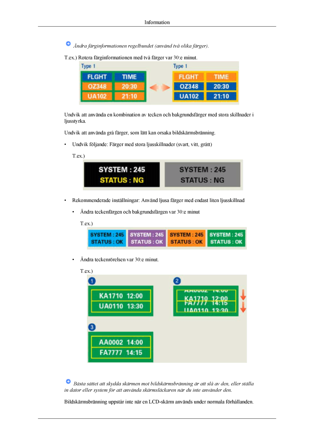 Samsung LS19CFVKF/XE, LS19CFEKF/EN manual Ändra färginformationen regelbundet använd två olika färger 