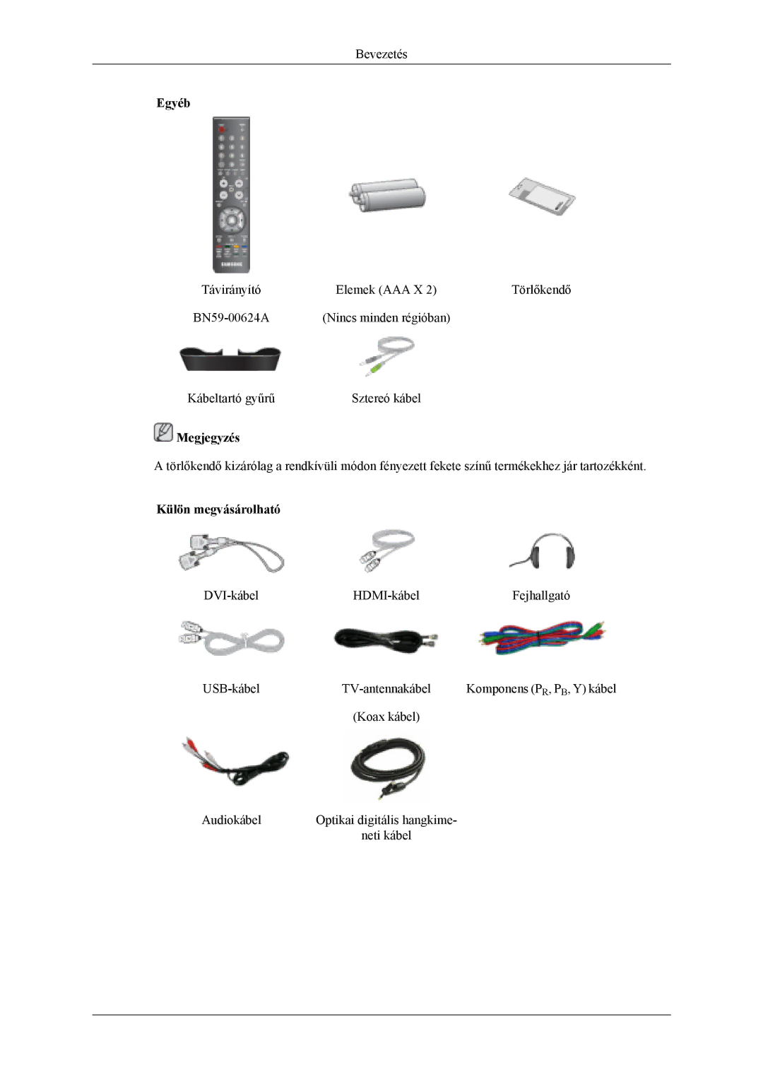 Samsung LS19CFEKF/EN, LS19CFVKF/EN, LS19CFEKH/EN, LS19CFVKH/EN, LS19CFVKF/XE manual Egyéb, Külön megvásárolható 