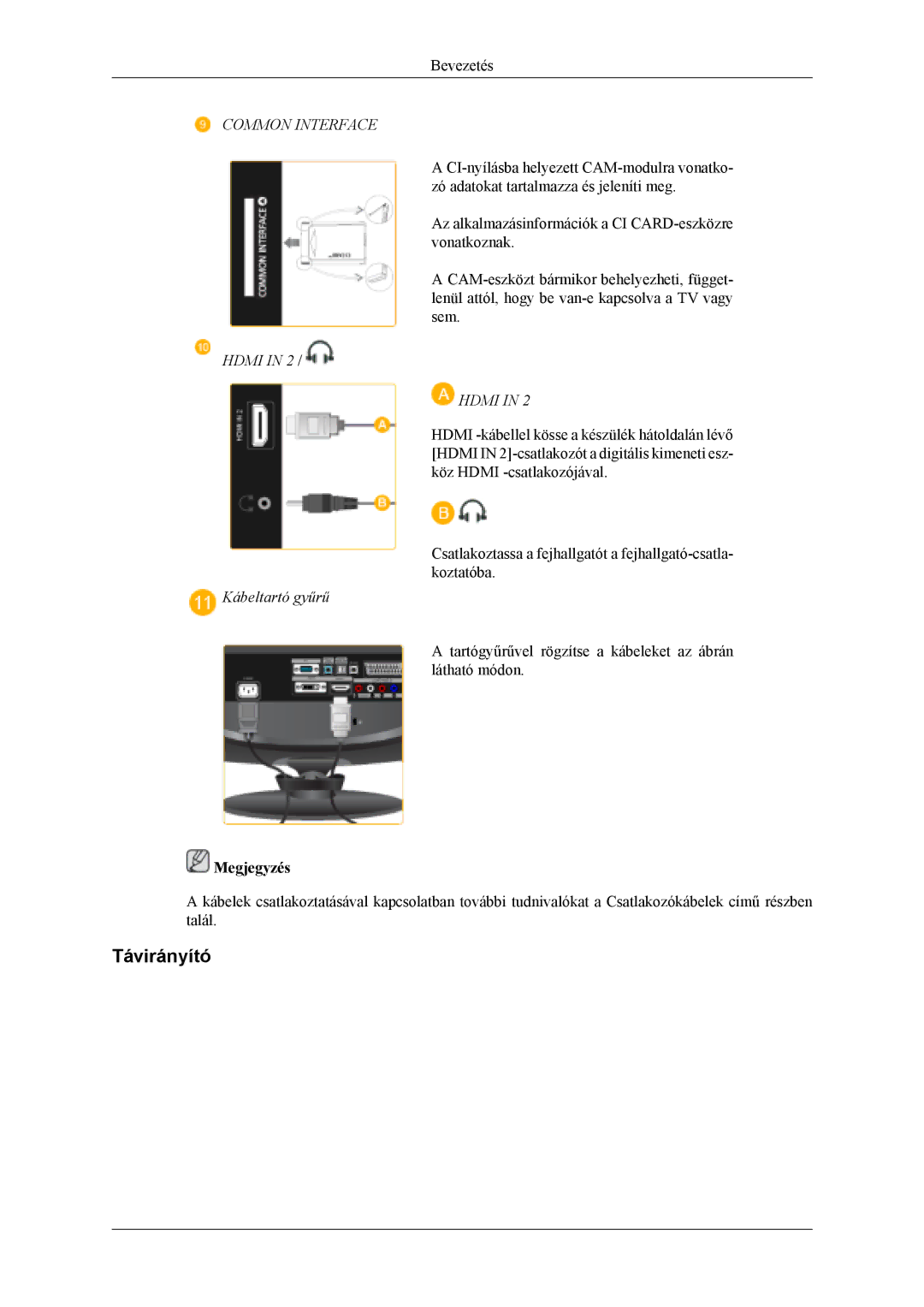 Samsung LS19CFEKF/EN, LS19CFVKF/EN, LS19CFEKH/EN, LS19CFVKH/EN, LS19CFVKF/XE manual Távirányító, Common Interface 