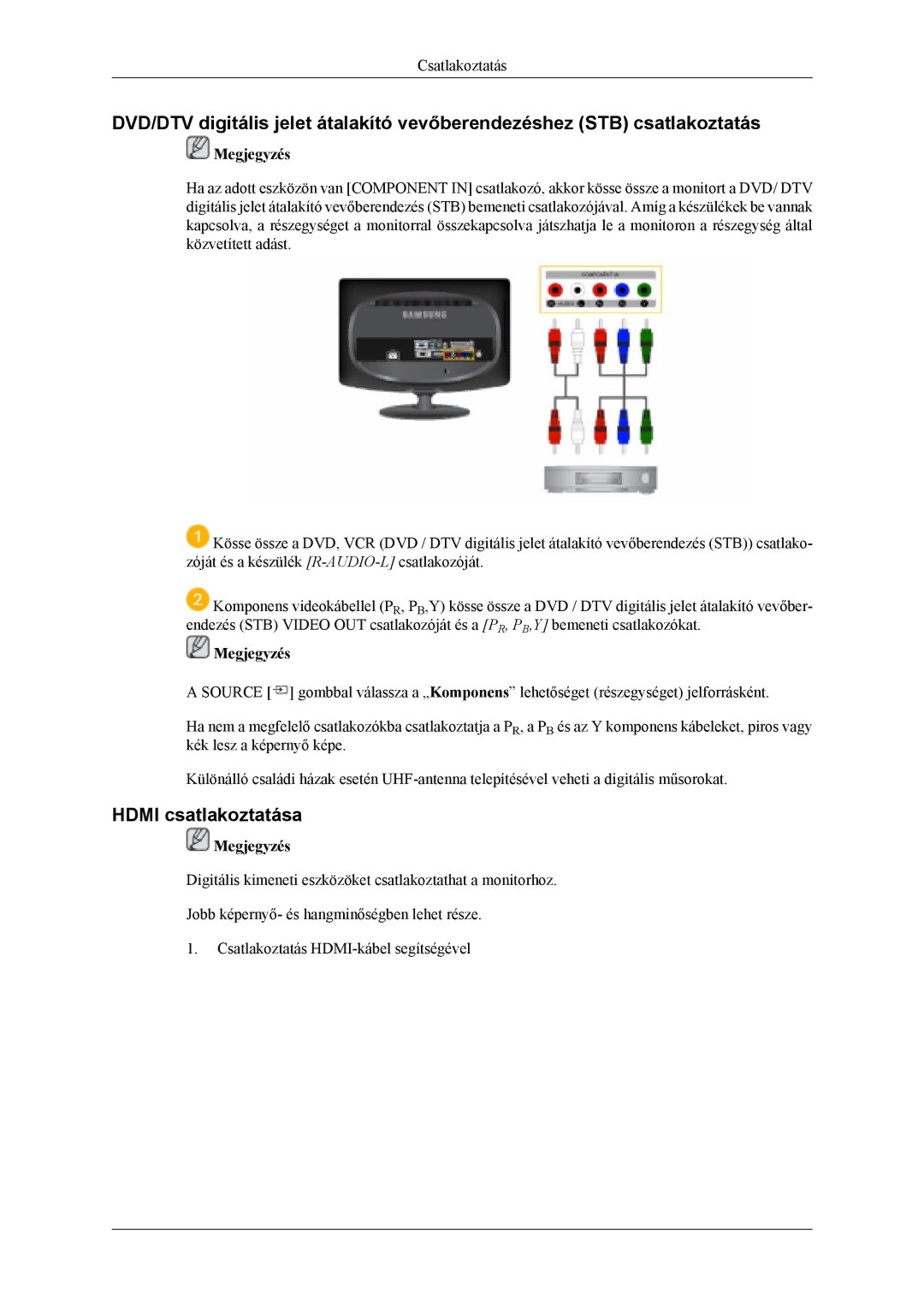 Samsung LS19CFVKH/EN, LS19CFVKF/EN, LS19CFEKF/EN, LS19CFEKH/EN, LS19CFVKF/XE manual Hdmi csatlakoztatása 