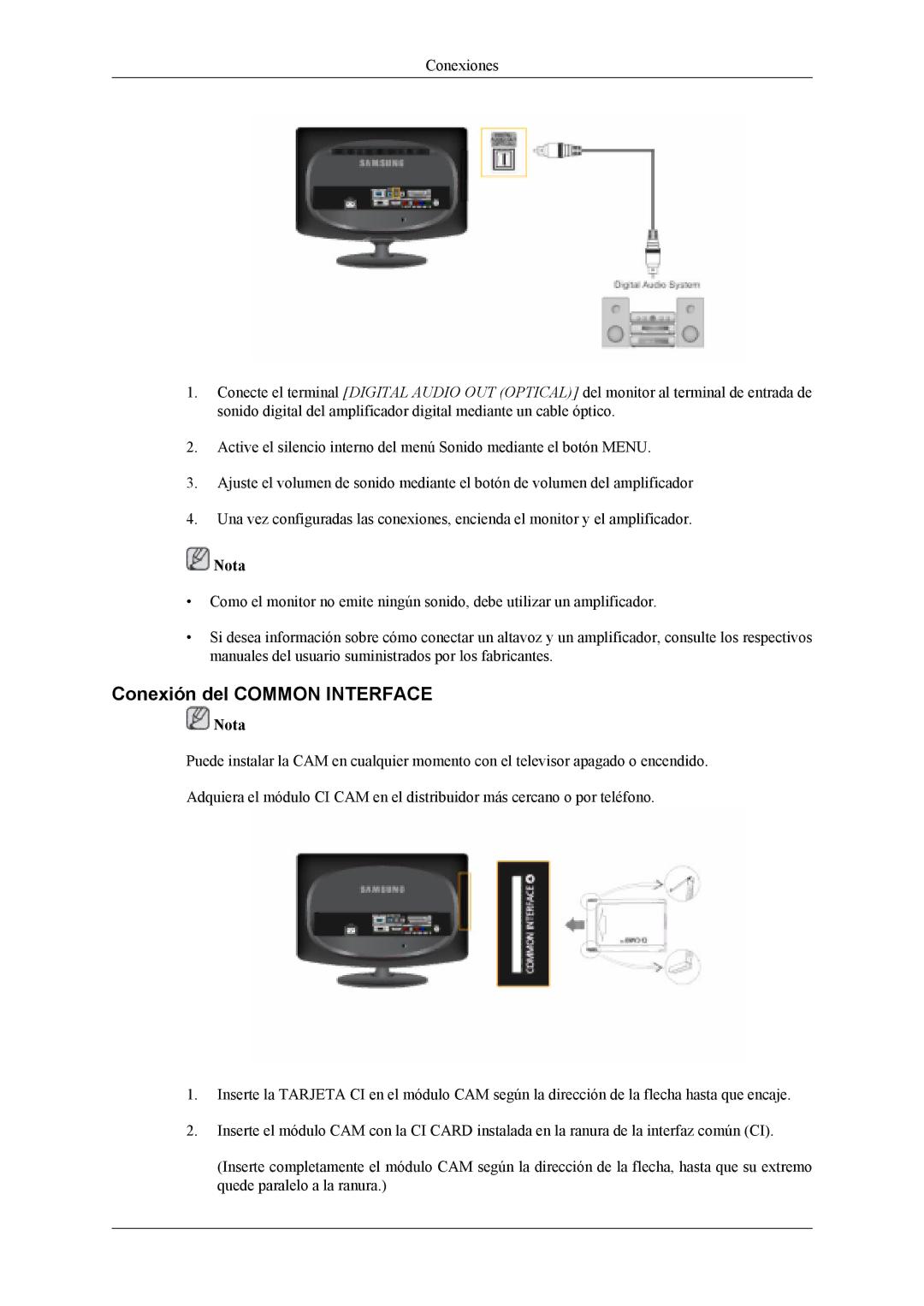 Samsung LS19CFEKF/EN, LS19CFVKF/EN, LS19CFVKH/EN manual Conexión del Common Interface 