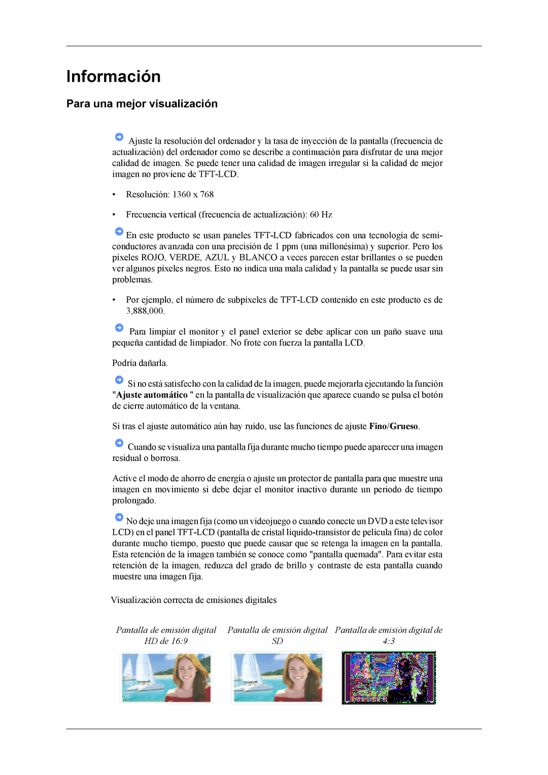 Samsung LS19CFVKF/EN, LS19CFEKF/EN, LS19CFVKH/EN manual Información, Para una mejor visualización 