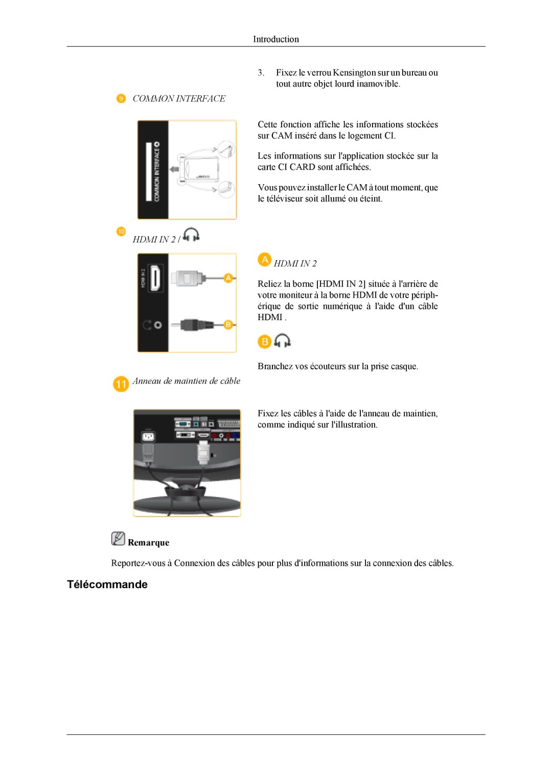 Samsung LS19CFVKF/EN, LS19CFEKF/EN manual Télécommande, Common Interface 