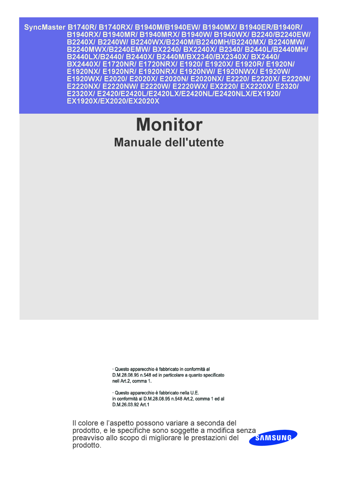 Samsung LS20CLYSB/EN, LS19CLASSUEN, LS22CBUMBV/EN, LS19CLYSBUEN, LS19CLWSBUEN, LS22CBUMBE/EN, LS19CLASBUEN manual Monitor 